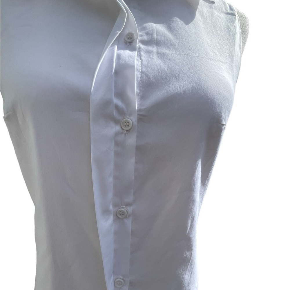 Bailey 44 Shirt Dress Black White sleeveless button up with faux leather Small - Picture 13 of 16